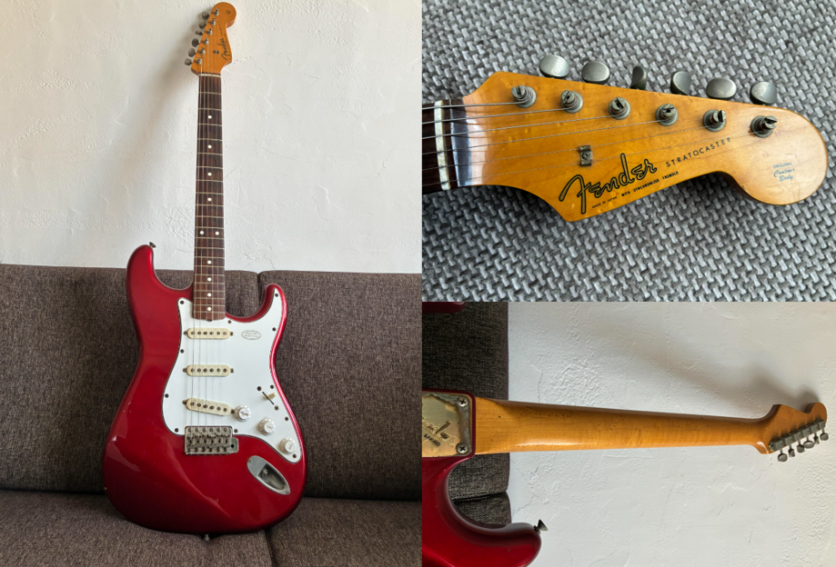 キャンディアップルレッドFender Japanストラトの経年変化(ジャパンヴィンテージギター)